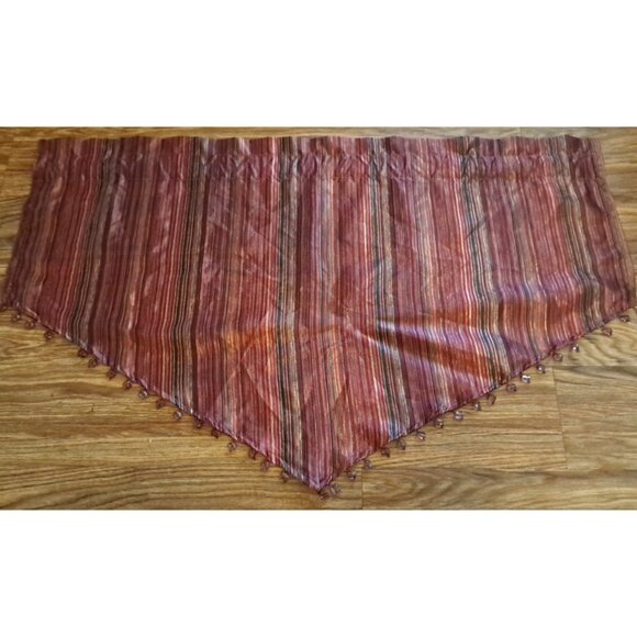 Striped Beaded Triangle Valance Swag Semi Sheer Better Homes Boho 24x40 - Picture 1 of 4